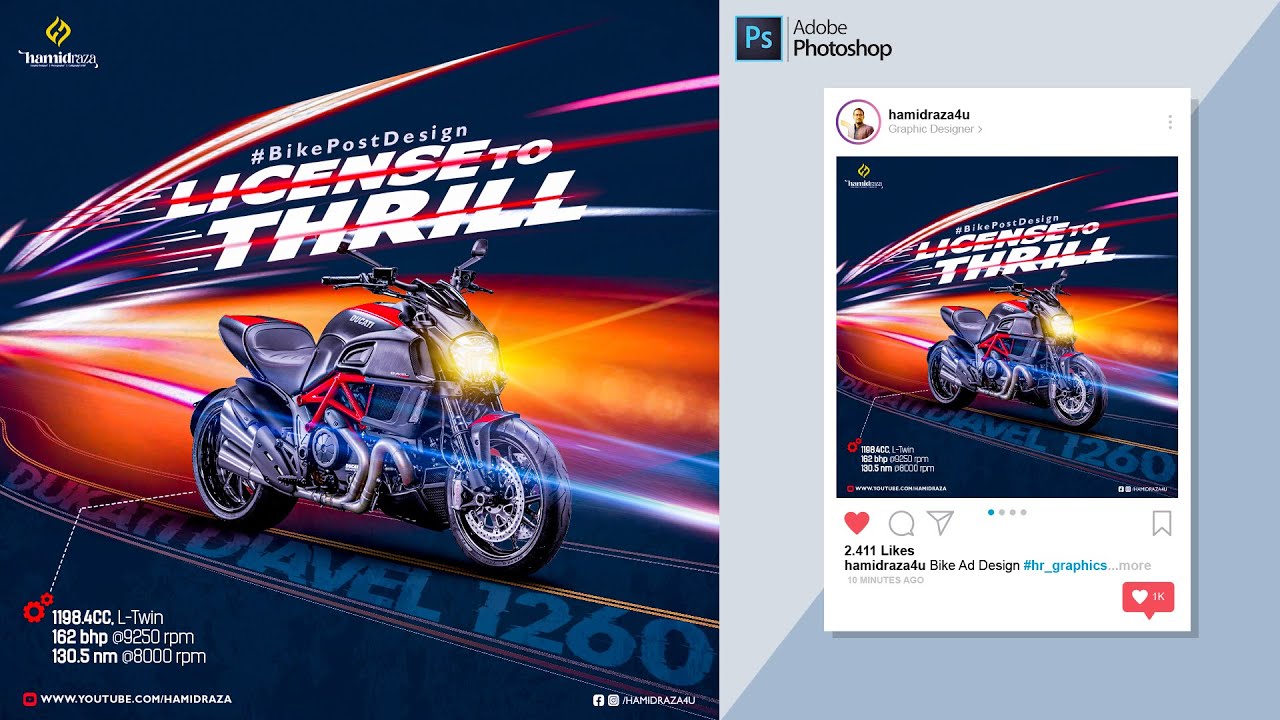 Bike Ad Design | Vehicle Design | Poster Design | Photoshop Tutorial | Photoshop