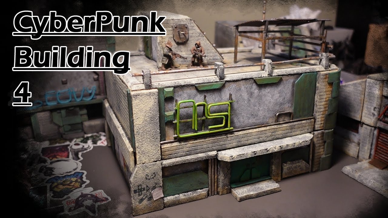 Crafting Cyberpunk style building  terrain #4