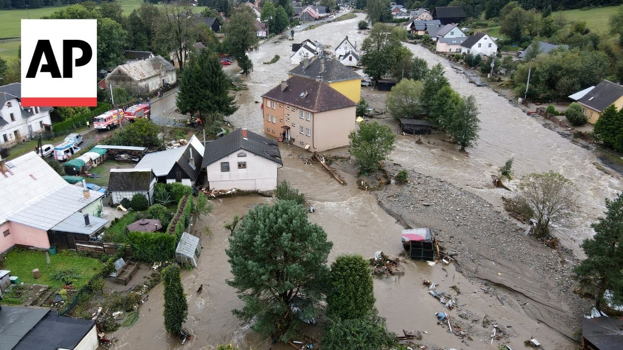 Firefighters rescue people in Czech Republic after major flooding