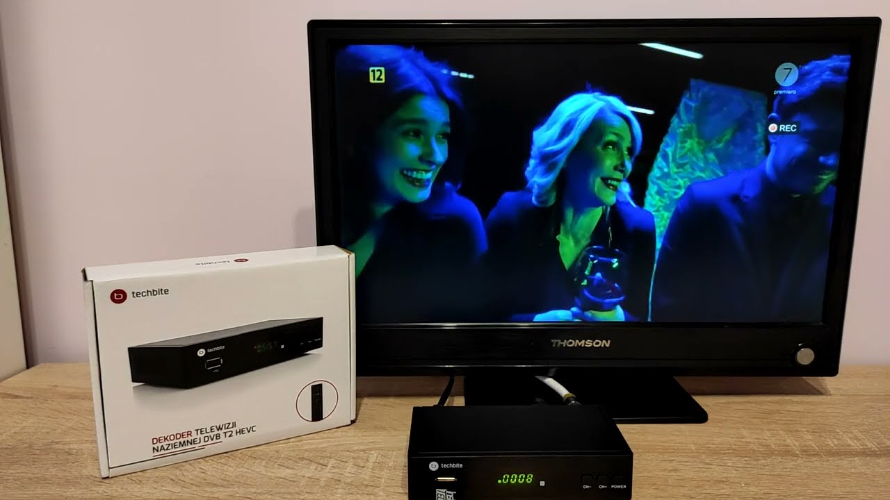 Recenzja taniego dekodera DVBT2 HEVC H.265  techbite  EV-1424  (Firmy mPTech) Dostępny w Biedronkach