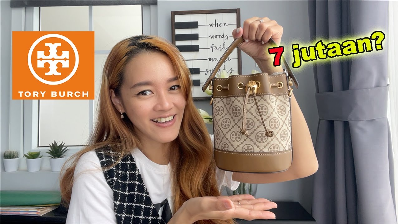 TAS HARGA 7JUTAAN?? WORTH IT GAK SIH? TORY BURCH T MONOGRAM BUCKET HAZEL || US BRANDED BAG