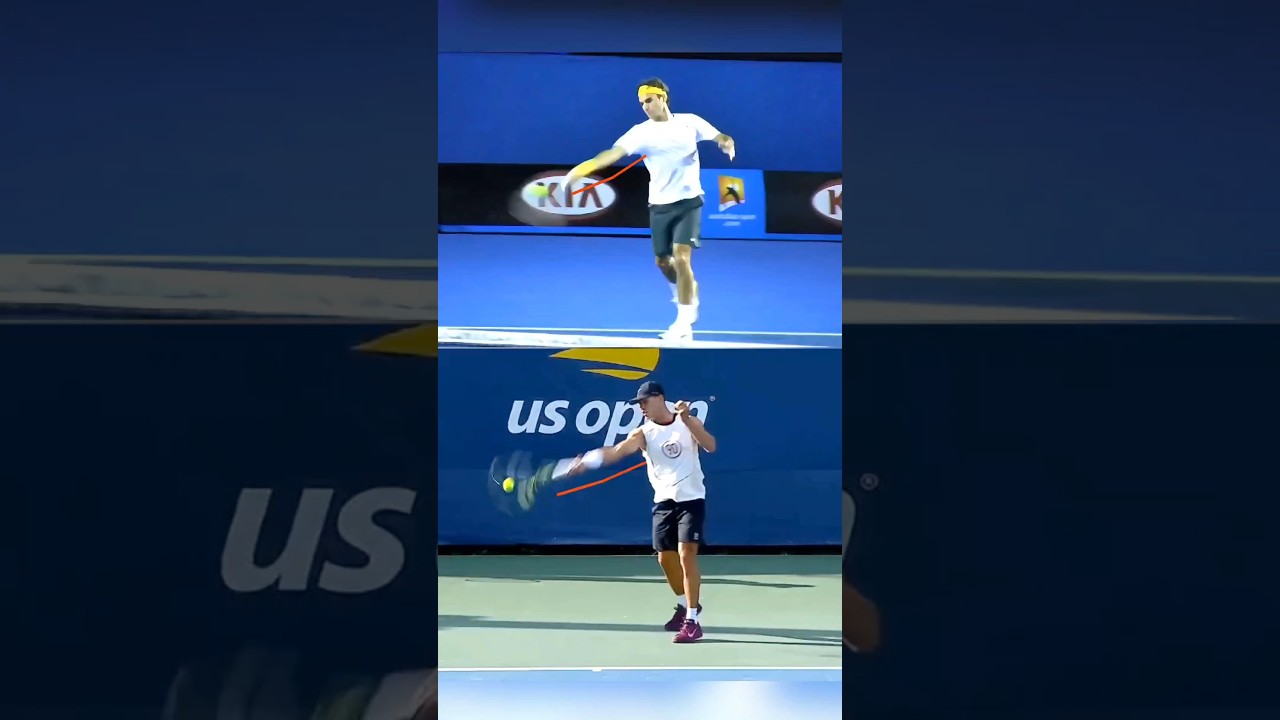 Por&oacute;wnanie forehandu Federera i Alcaraza w zwolnionym tempie 🎾 #Alcaraz #Federer #Shorts #Tenis