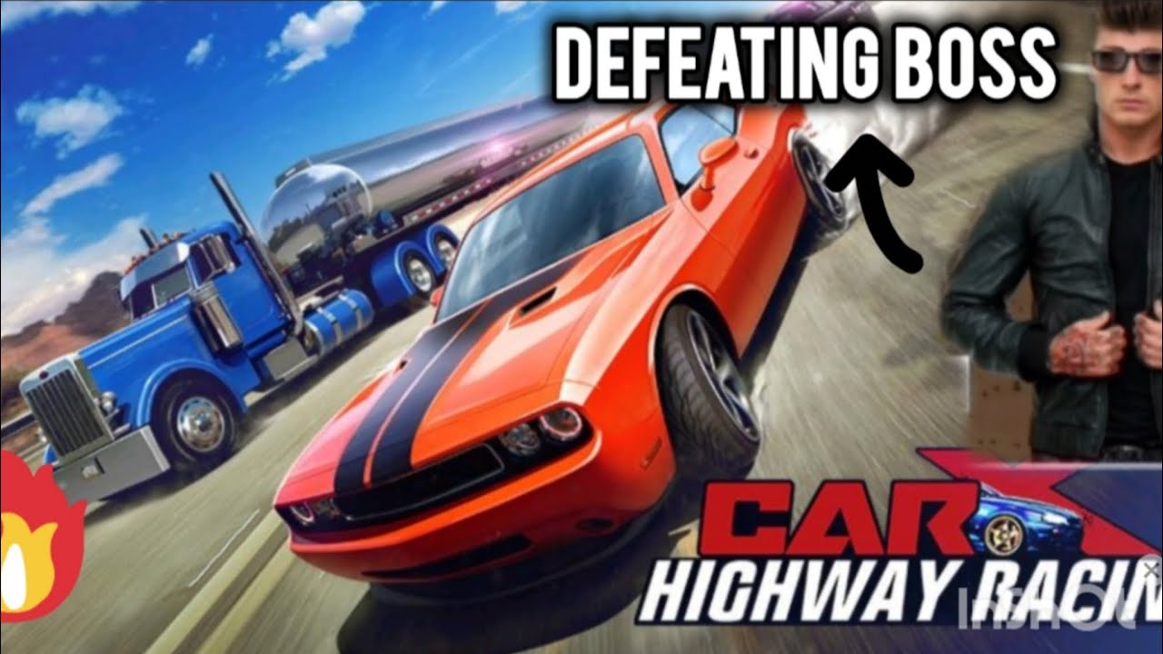 I defeat first boss in car x highway. 