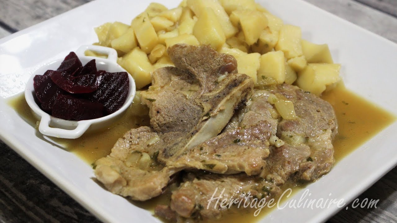 Steak de porc à la poêle avec patates à Bernard