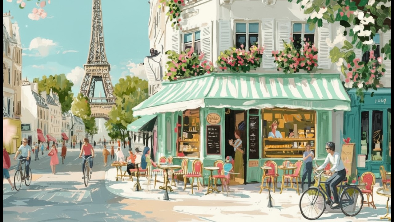 Paris Café Harmony 🎶 French Instrumental Music Ambience #frenchmusic