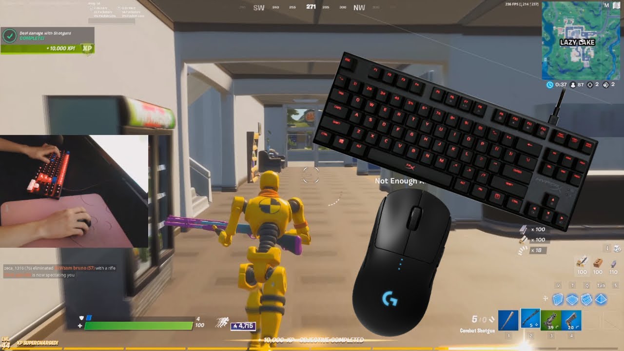 HyperX Alloy FPS Pro ASMR Fortnite 🥰 Keyboard Sounds 240 FPS Smooth 4K⭐