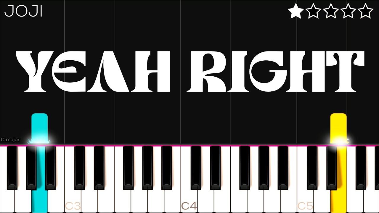 Joji - YEAH RIGHT | EASY Piano Tutorial