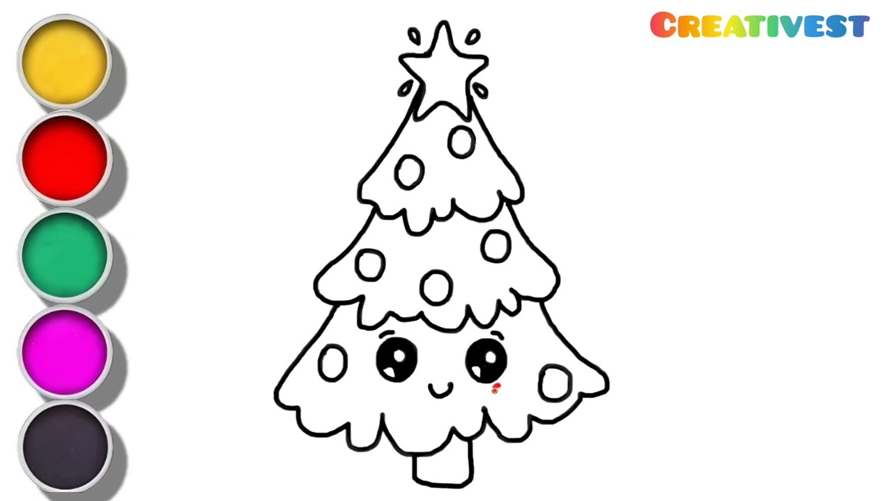 How To Draw Christmas Tree 🎄 Drawing For Kids And Toddlers 