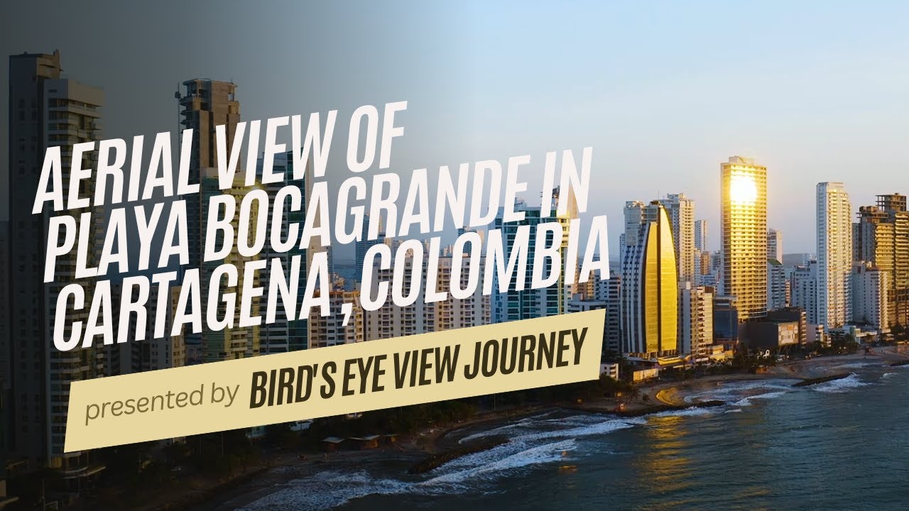 Breathtaking Aerial View: Playa Bocagrande, Cartagena, Colombia | Stunning Beachscapes