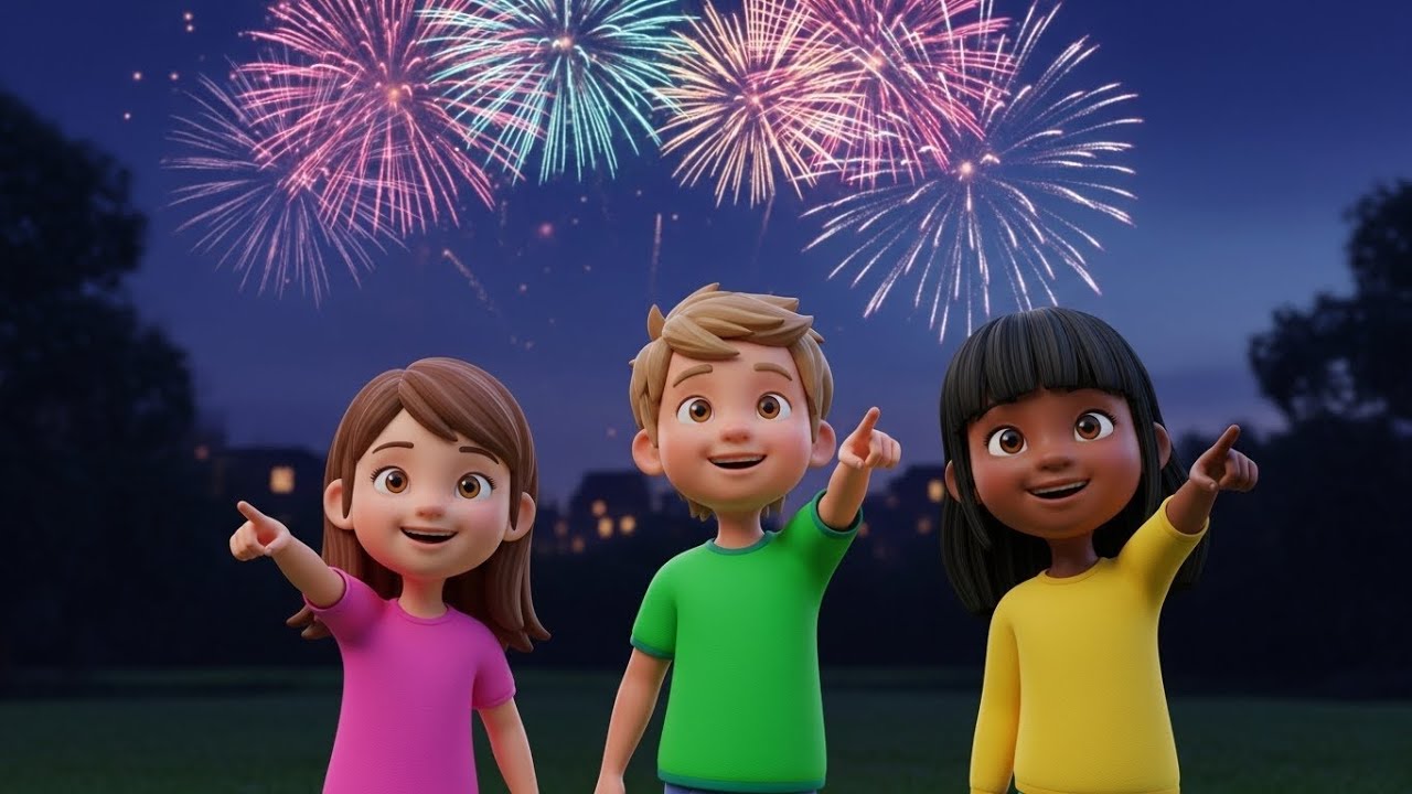 New Year Fireworks Rhyme for Kids | Holiday Nursery Songs, Celebration & Baby Music 🎆🎉🎶