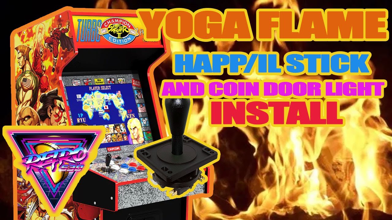 Arcade1Up Yoga Flame Happ stick or iL eurostick install and Retro530 Coin Door Lights install