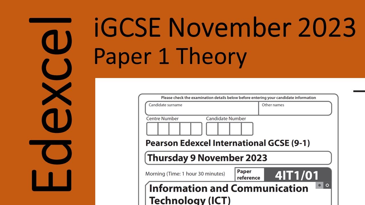 Экзаменационная работа Edexcel iGCSE ICT 1 ноября 2023 г.