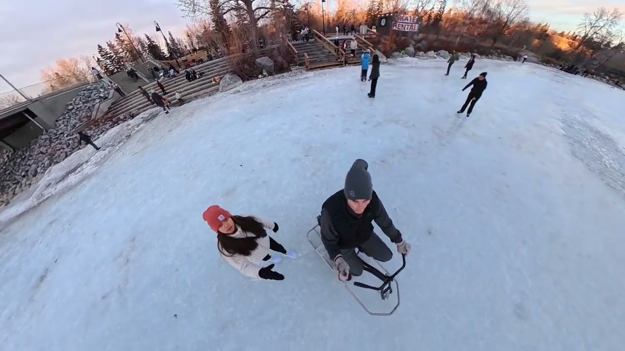 Biking on Ice @Eua Claire/Princes Osland Park #everyonehighlight #familyday #winter2026 #calgary  