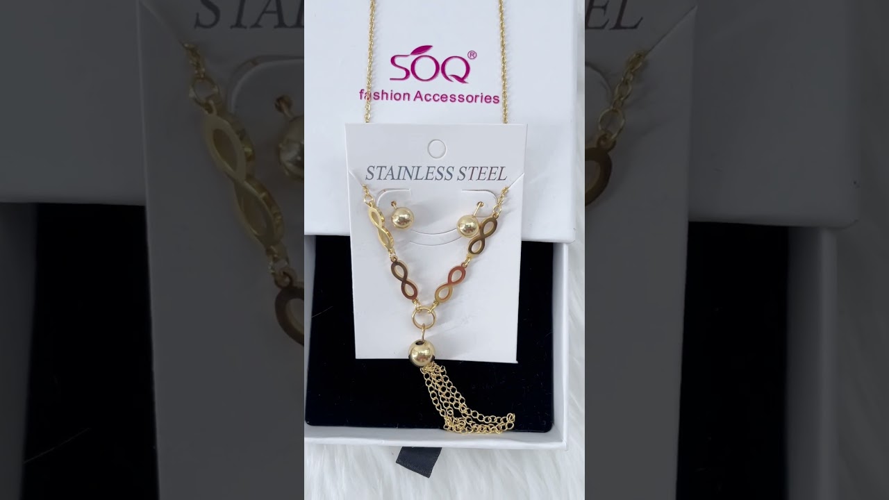 # Stainless steel elegant jewelry set # popular gold plated jewelry