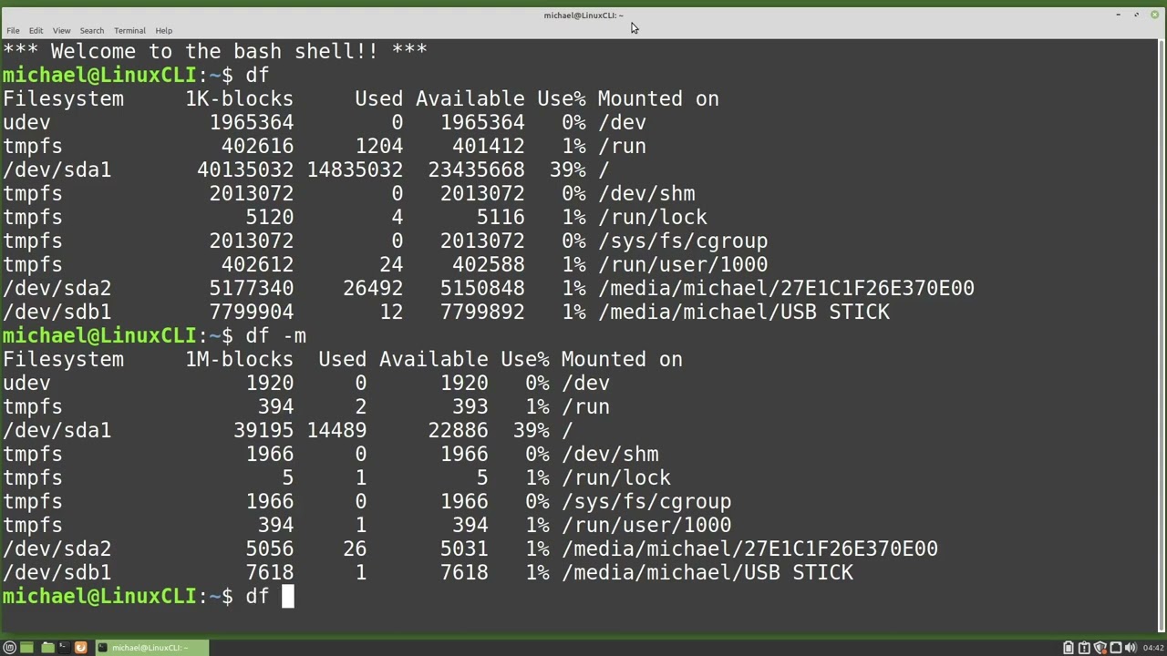 Командная строка Linux (78) df