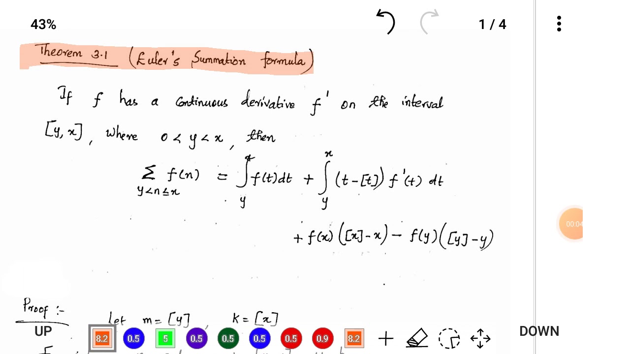 Theorem 3.1: Euler's Summation formula