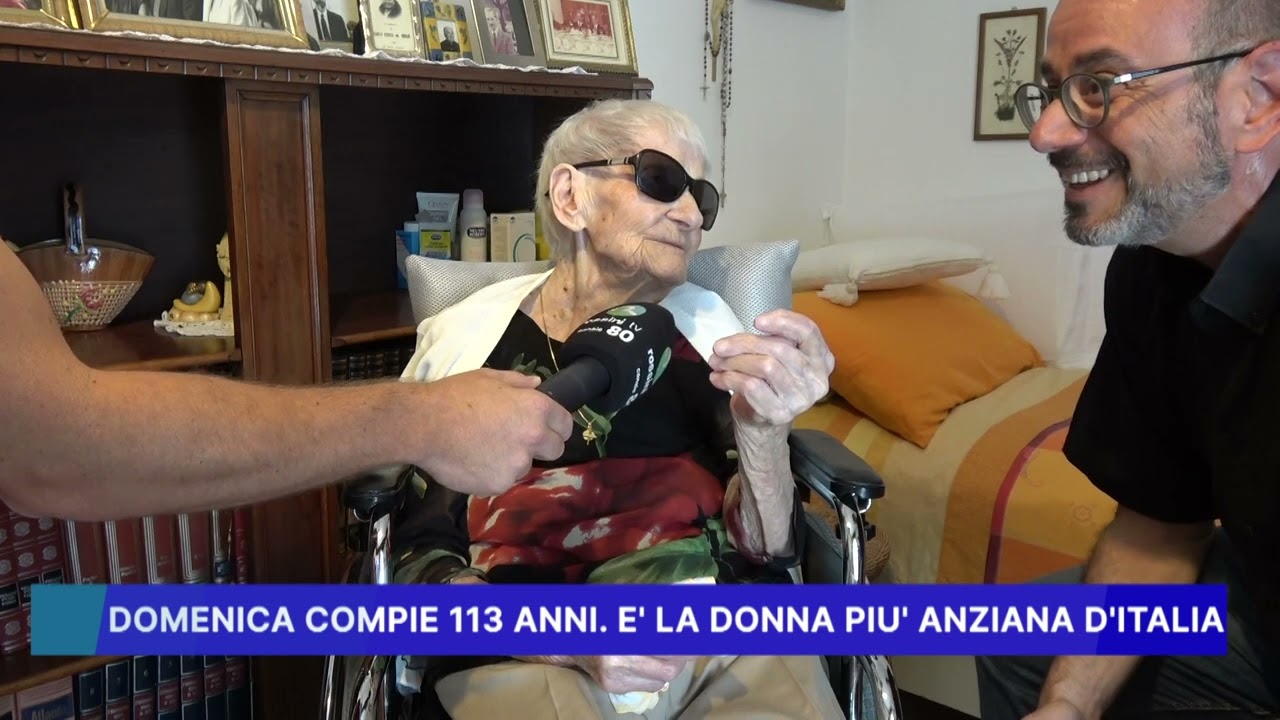 DOMENICA COMPIE 113 ANNI E LA DONNA PIU' ANZIANA D' ITALIA