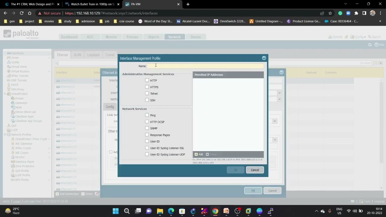 Palo Alto Firewall LAB on Interzone Routing, security policy configurations