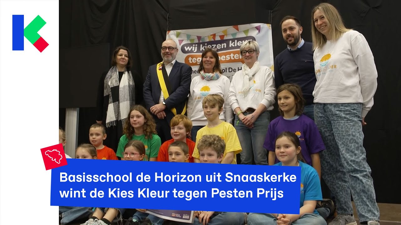Basisschool de Horizon uit Snaaskerke wint de Kies Kleur tegen Pesten Prijs