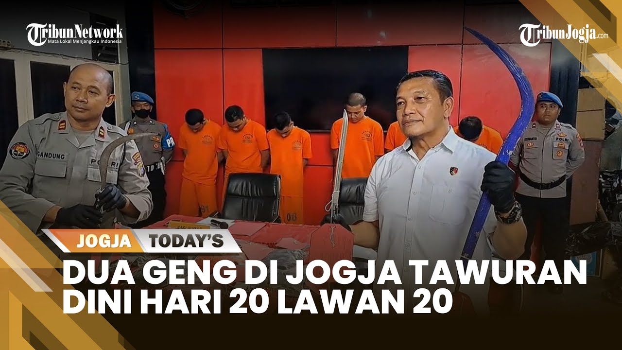 DUA GENG DI JOGJA TAWURAN DINI HARI 20 VS 20, POLISI TANGKAP 10 ORANG, SISANYA BURON