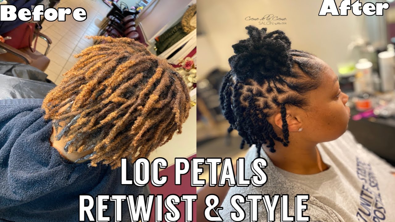 Loc Petals | New Color Retwist and Style on 8 Month Locs