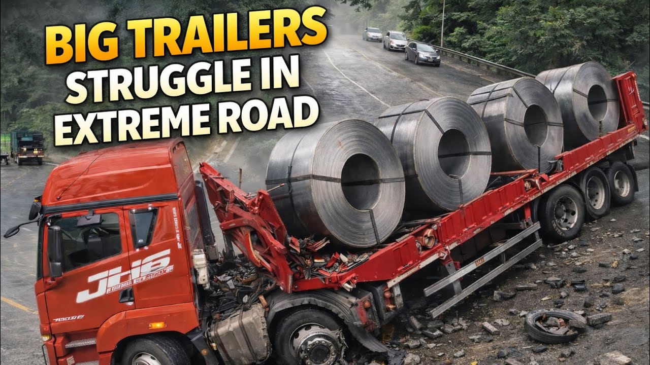 Extreme Truck Challenge: Heavy Trailer Under Pressure