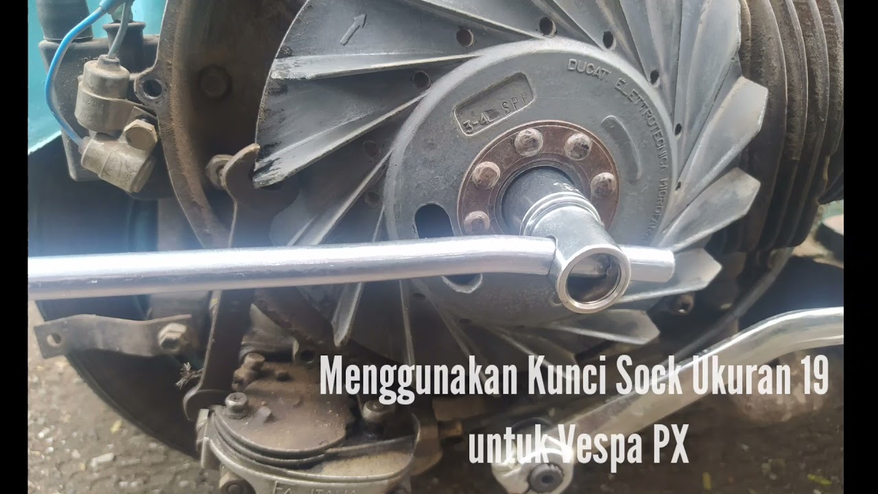 Cara membuka Kipas magnet Vespa PX tanpa Tracker modal Kunci T