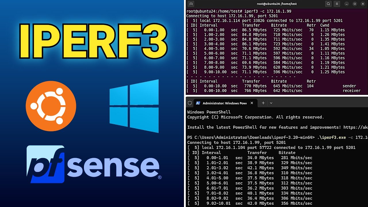 Measure Network Bandwidth with iPerf3: pfSense, Ubuntu, & Windows Setup Guide