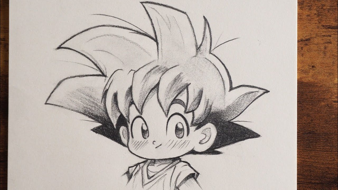 How to Draw Anime | Goku drawing step by step |  easy and Cute sketch For beginners | Anime Tutorial