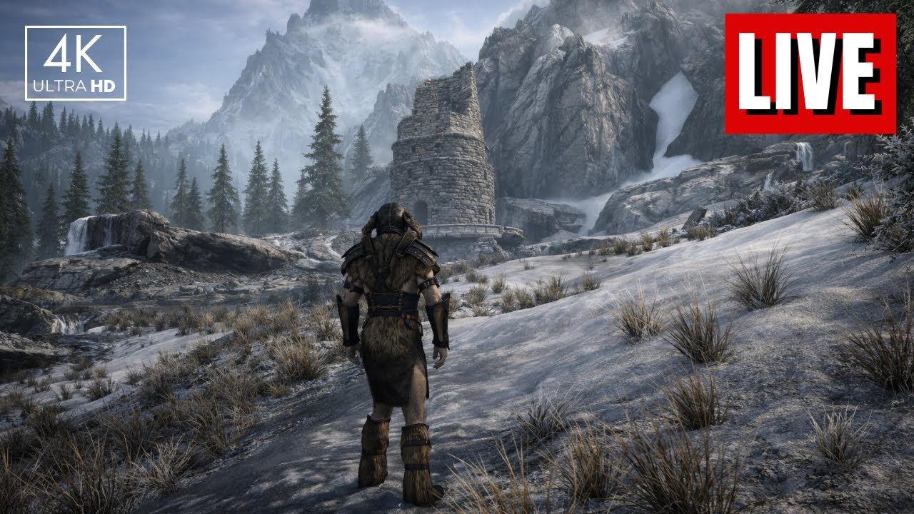 4K Skyrim Ambience & Music | Stronghold of the Silver Hand Gallows Rock