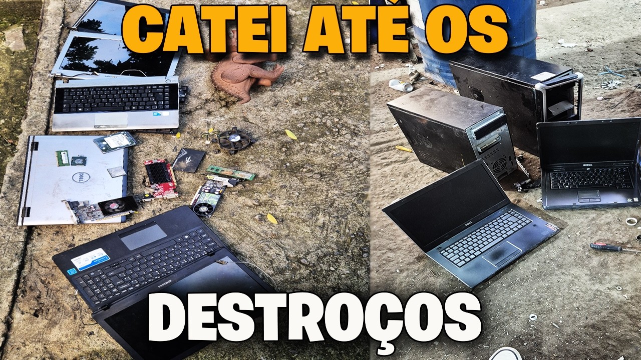 VÁRIOS NOTEBOOK NO FERRO VELHO, SSD, PROCESSADOS  E MEMÓRIAS EU CATEI ATÉ OS DESTROÇOS, DEIXAR NADA