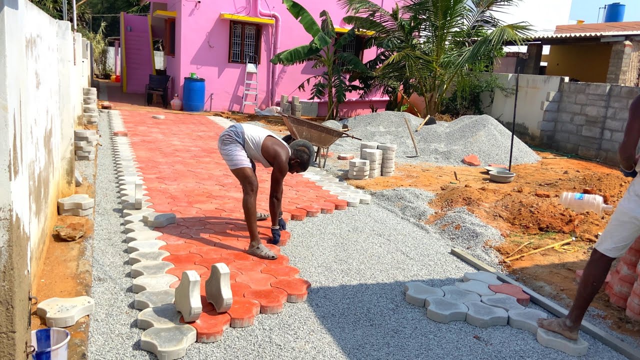 WoW Amazing cosmic design!-how to install cosmic design paver block in House parking flooring