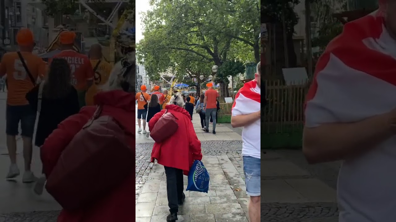 ‏Dortmund City Tour: Dutch and English Fans’ Atmosphere Before Today’s UEFA Euro Match