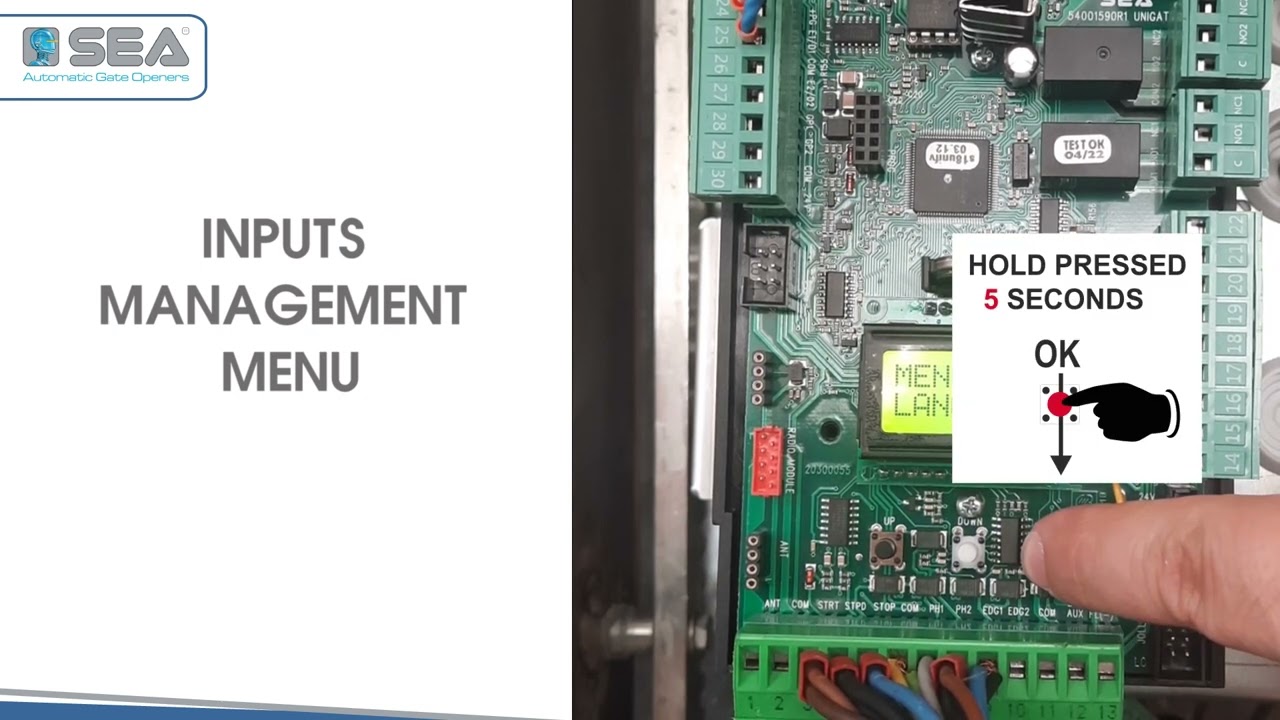 SEA S.p.A. - CHECK INPUTS STATUS ON THE UNIGATE CONTROL BOARDS