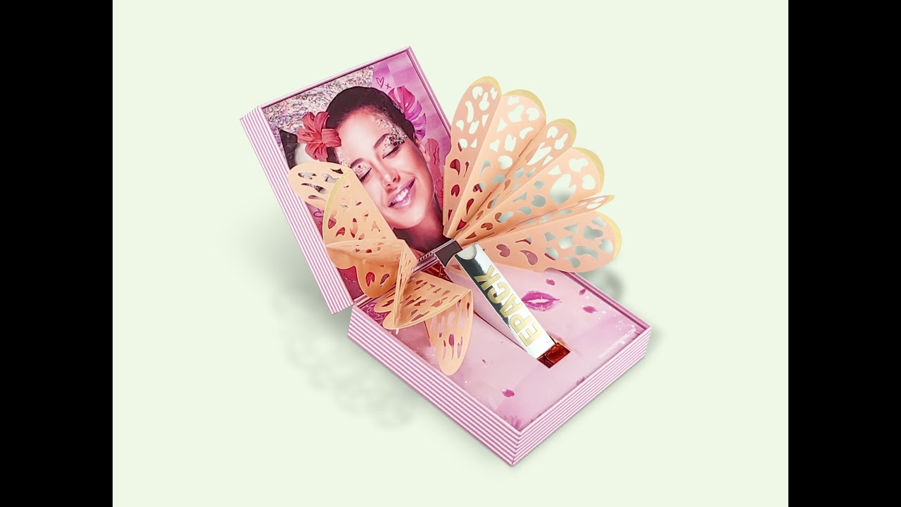 Creative Lipstick Packaging Boxes with Flying 3D Popup Butterfly 2