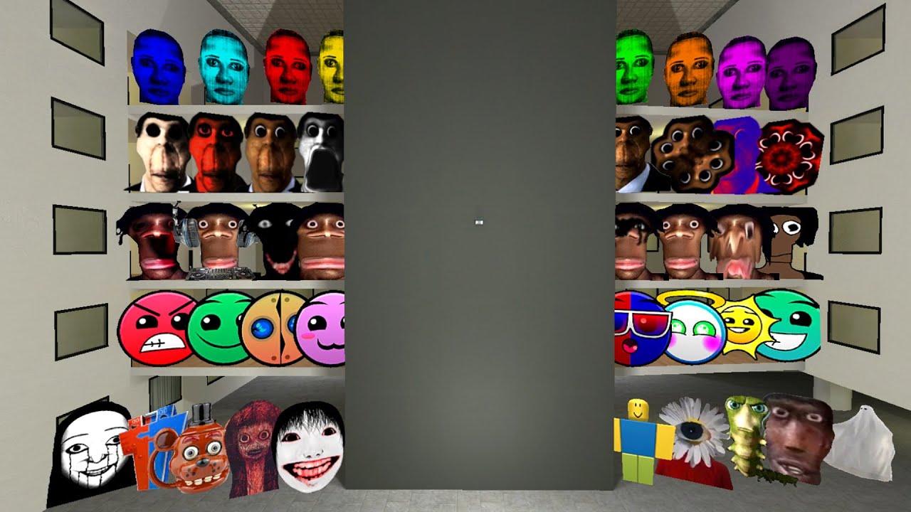 Selene Family, Obunga, Juandale Pringle, Lobotomy Dash, Nico's Nextbots in Liminal Hotel! Gmod