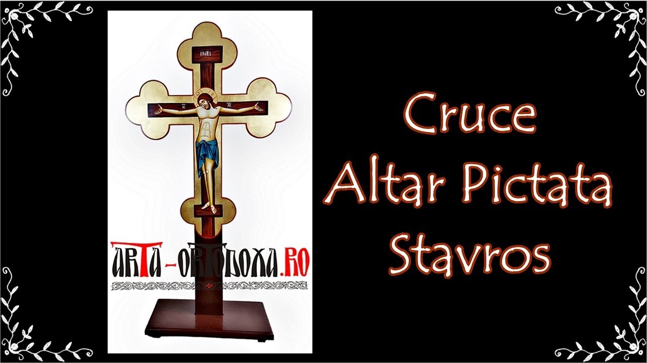 Cruce pentru Altar Pictata Manual model Stavros