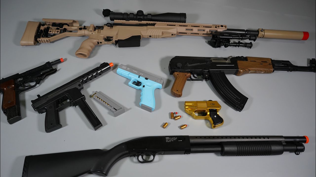 M24 Bolt Action Shell ejecting Sniper Rifle - Glock21 - ToyGun - AK47 -Airsoft - Toy Guns Collection