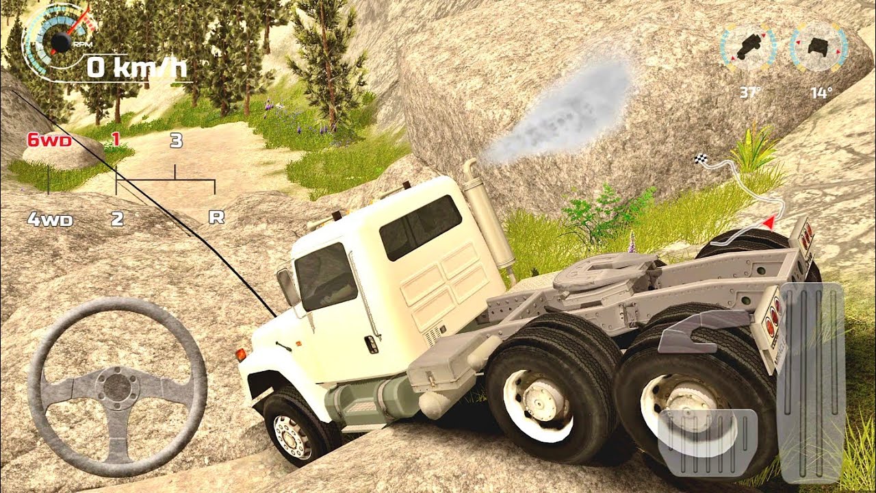 OffRoad Drive Pro: 37° Steep Incline Challenge! 🏔️ Massive 6WD Truck vs Giant Rocks