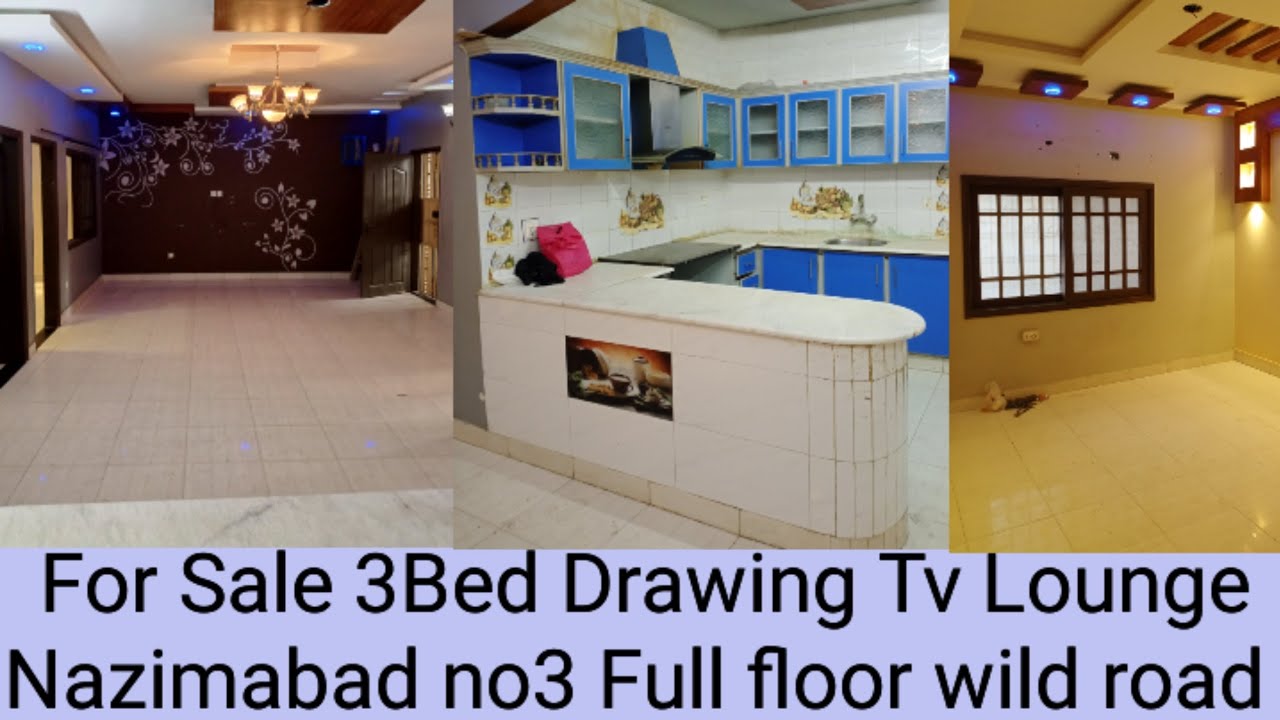 Property for Sale 3Bed Drawing Tv Lounge Full floor 1st floor with car parking Nazimabad no3 #home