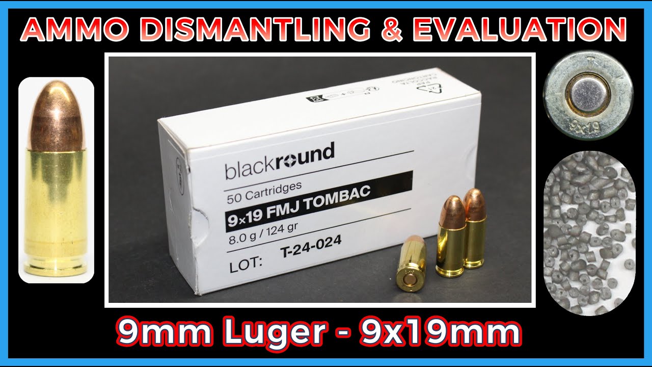 9mm Luger Deconstruction (Black Round TOMBAC - 124gr FMJ) Ammo/Ammunition Dismantling & Evaluation