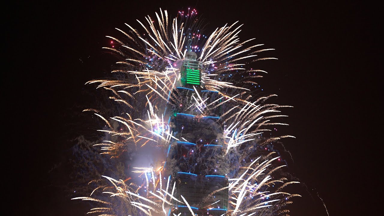 2016 101 跨年 煙火 TAIWAN TAIPEI  FIREWORKS  少煙版 by louisch 陳志通 4K 1080P