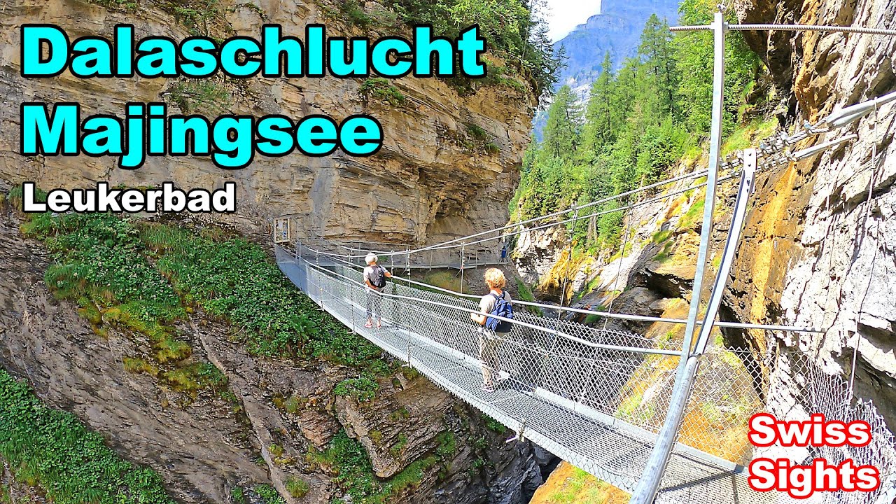 Leukerbad Dalaschlucht Majingsee Switzerland 4K Travel Video