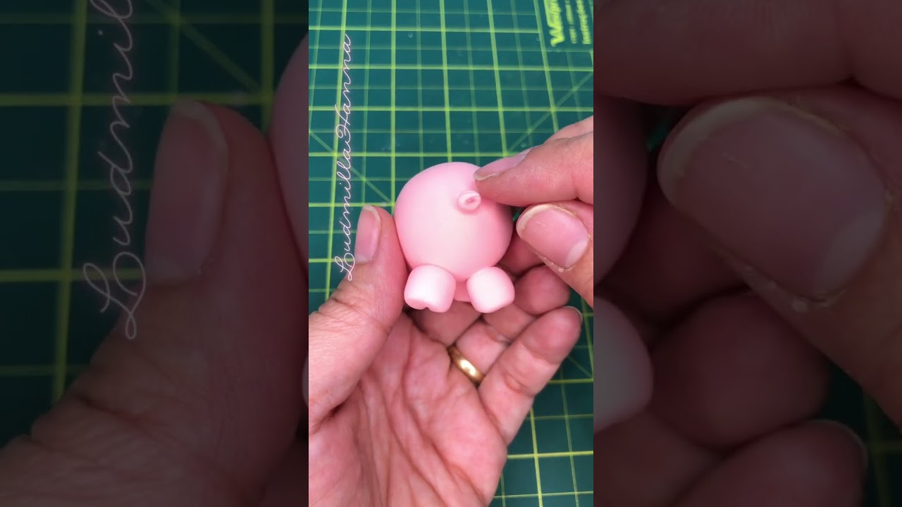 🐷PORQUINHO passo a passo tutorial f&aacute;cil, BISCUIT, massa de EVA, clay, Pasta Americana