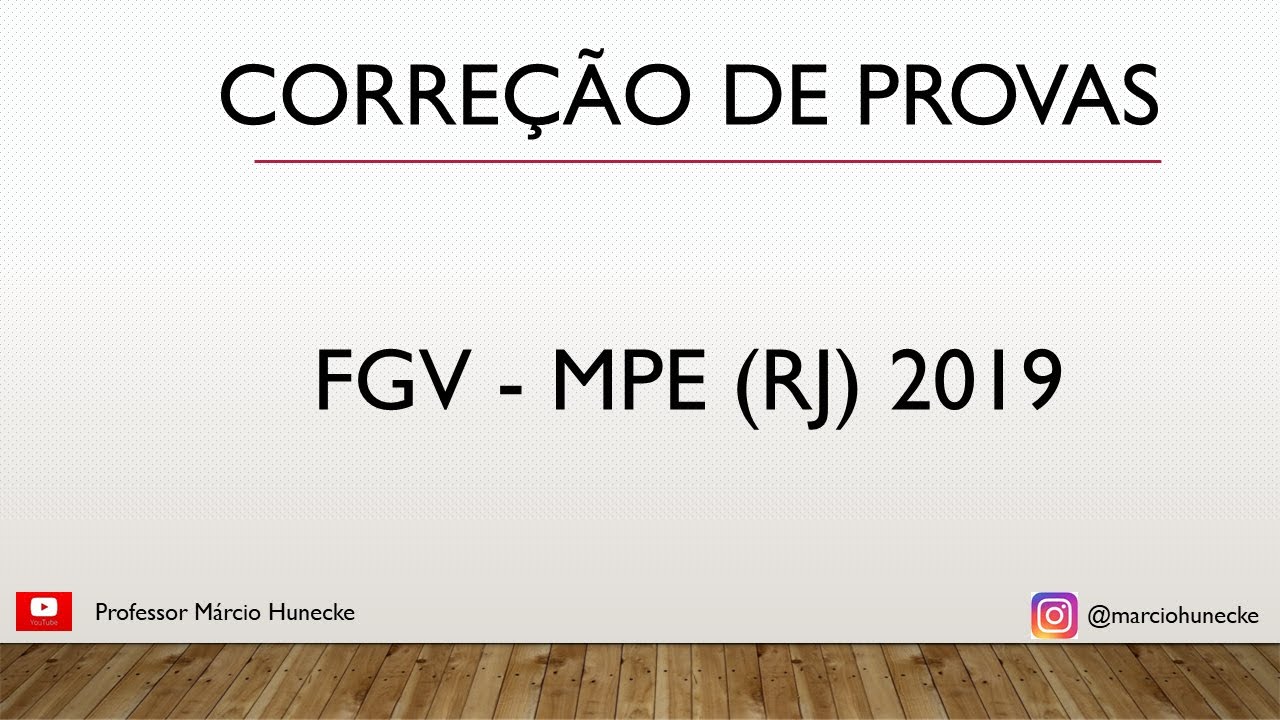 FGV - MPE (RJ) 2019 - Analista do Minist&eacute;rio P&uacute;blico