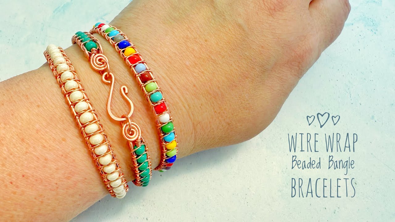 Wire Wrap Bead Bangle For Beginners - Easy & Fun!