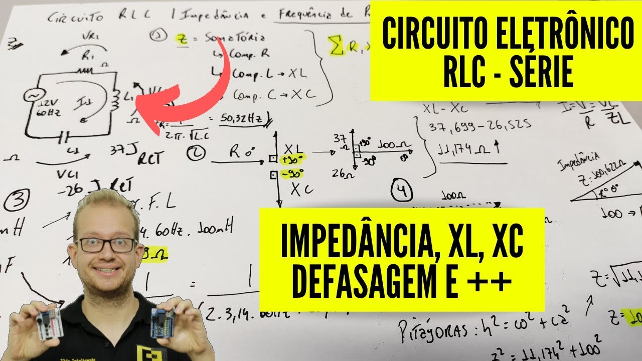 Circuito RLC Serie - Imped&acirc;ncia - Frequ&ecirc;ncia de Resson&acirc;ncia - Eletr&ocirc;nica F&aacute;cil