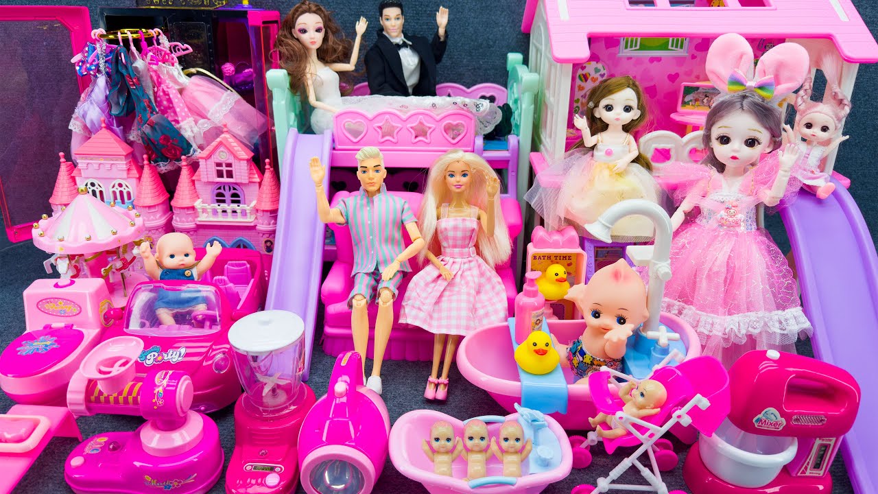 18 Minutes Satisfying With Unboxing Cute Princess House ＆ Swing Slide Collection Toys | Review Toys