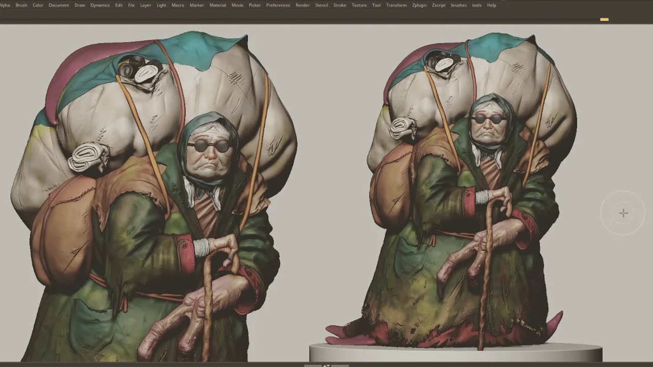 Old lady. Zbrush speedsculpt timelapse.