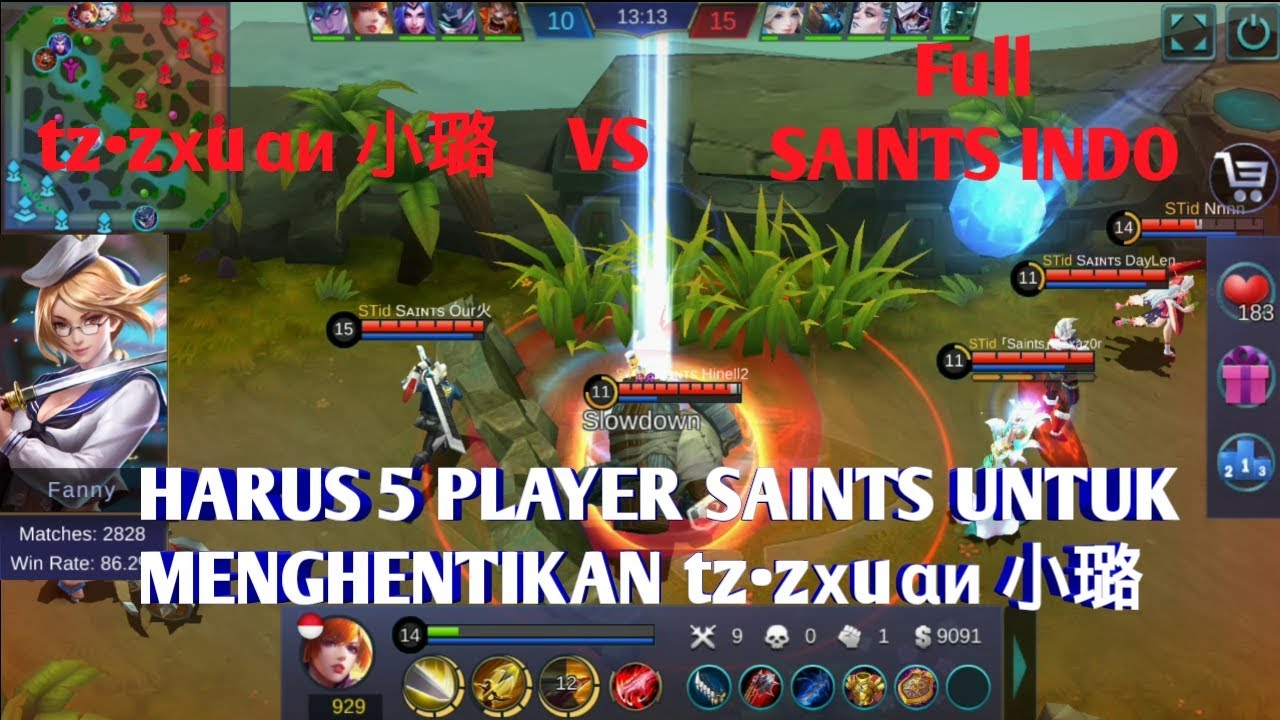 tz&middot;z&chi;u&alpha;и 小璐 VS FULL TEAM SAINTS INDO Siapa Yang Menang??